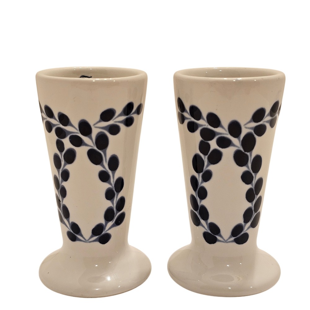 Clase Azul Tequila Ceramic Shot Glass Set of 2 Blue White Hand Painted Mexico